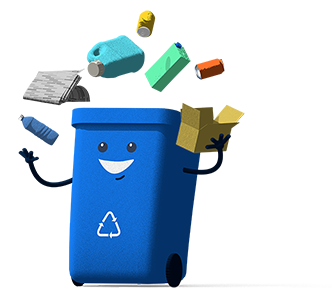 Recycle Bin Juggling Recyclables